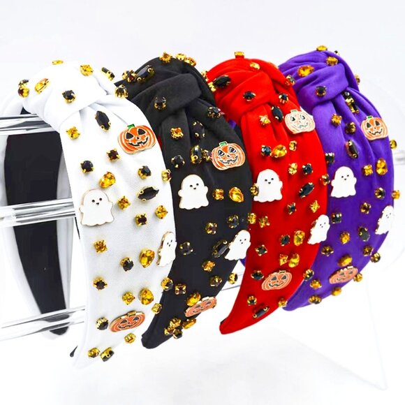 Fabulous Halloween  Theme Embellished Knotted  Red Headband